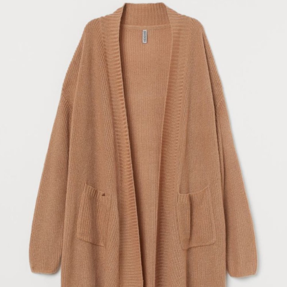 H&M camel colored knit cardigan